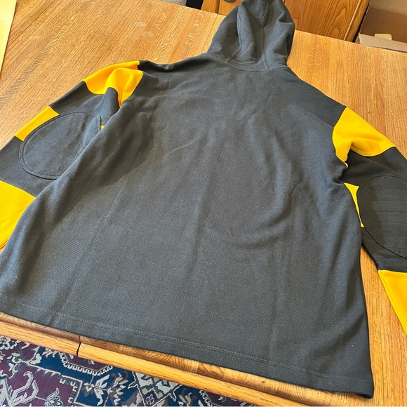 J. Peterman Men’s Elbow Patch Rugby Gray Yellow Shirt Large 100% Cotton - Picture 10 of 11